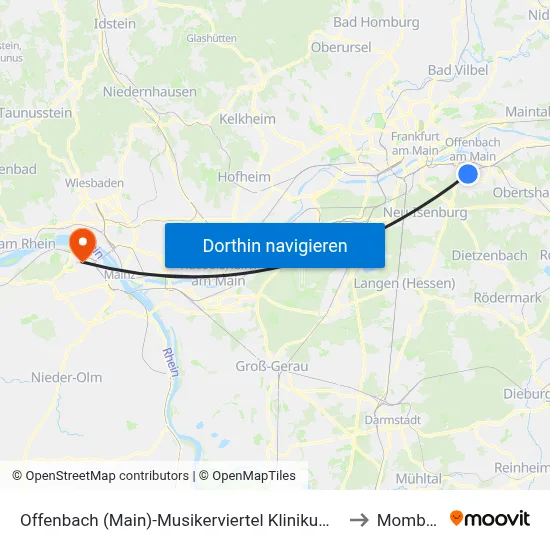 Offenbach (Main)-Musikerviertel Klinikum Of West to Mombach map