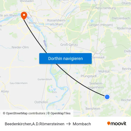 Beedenkirchen,A.D.Römersteinen to Mombach map
