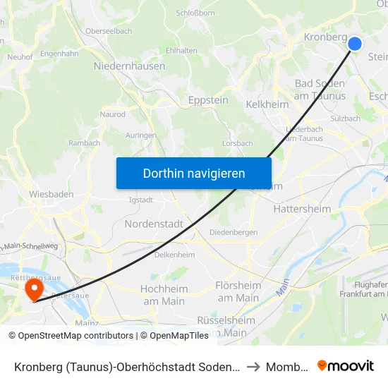 Kronberg (Taunus)-Oberhöchstadt Sodener Straße to Mombach map
