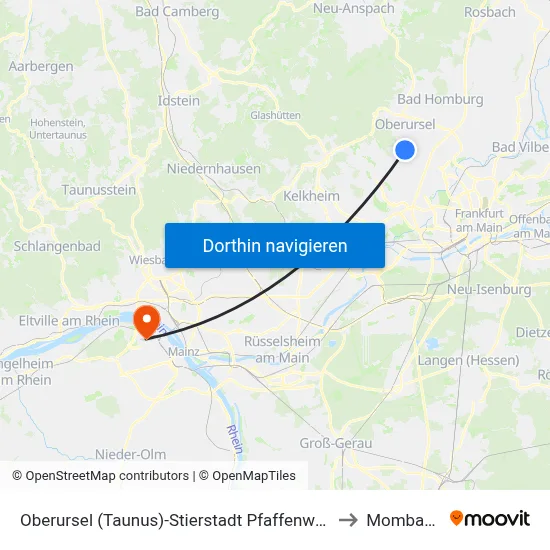 Oberursel (Taunus)-Stierstadt Pfaffenweg to Mombach map