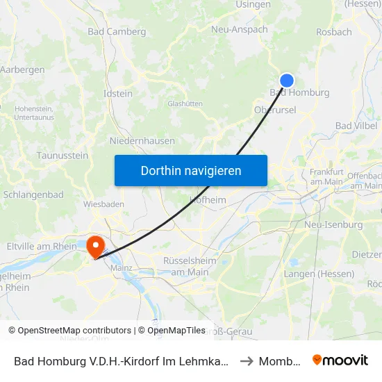 Bad Homburg V.D.H.-Kirdorf Im Lehmkautsfeld to Mombach map