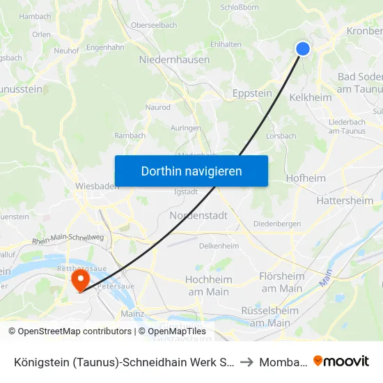Königstein (Taunus)-Schneidhain Werk Seeger to Mombach map