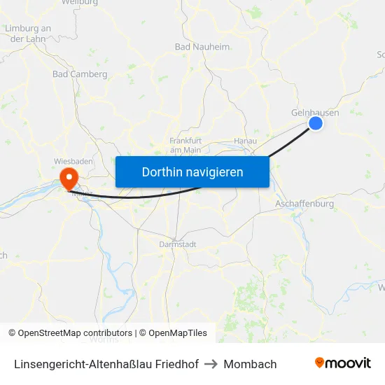Linsengericht-Altenhaßlau Friedhof to Mombach map
