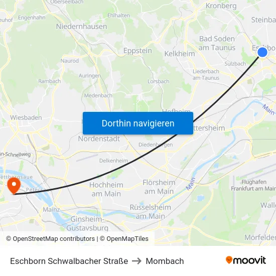Eschborn Schwalbacher Straße to Mombach map