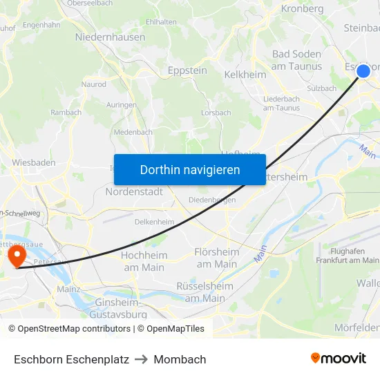Eschborn Eschenplatz to Mombach map