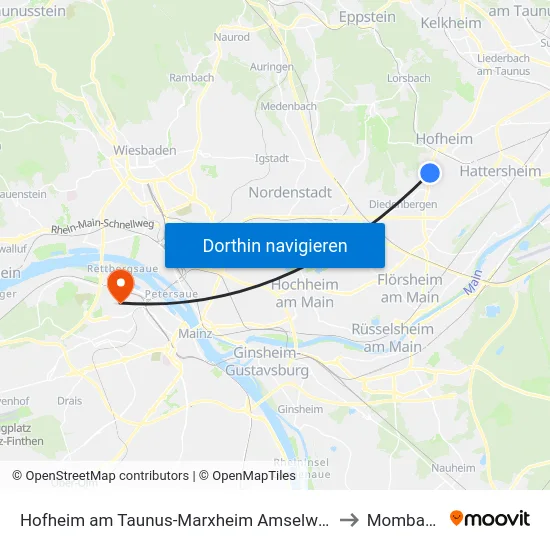 Hofheim am Taunus-Marxheim Amselweg to Mombach map