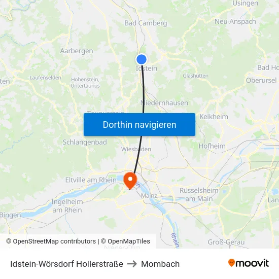 Idstein-Wörsdorf Hollerstraße to Mombach map