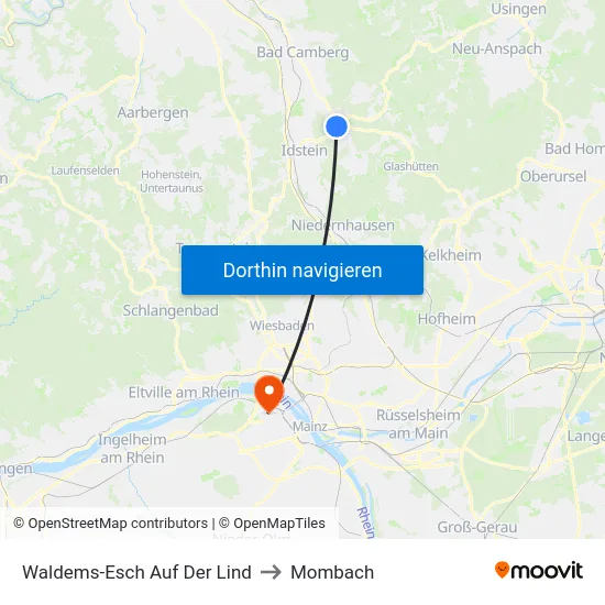 Waldems-Esch Auf Der Lind to Mombach map