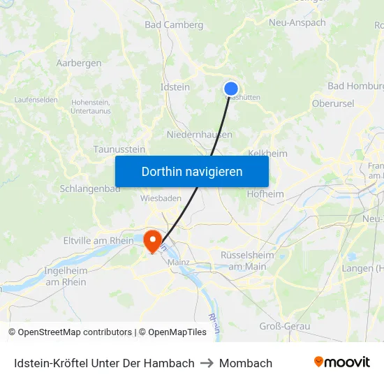 Idstein-Kröftel Unter Der Hambach to Mombach map