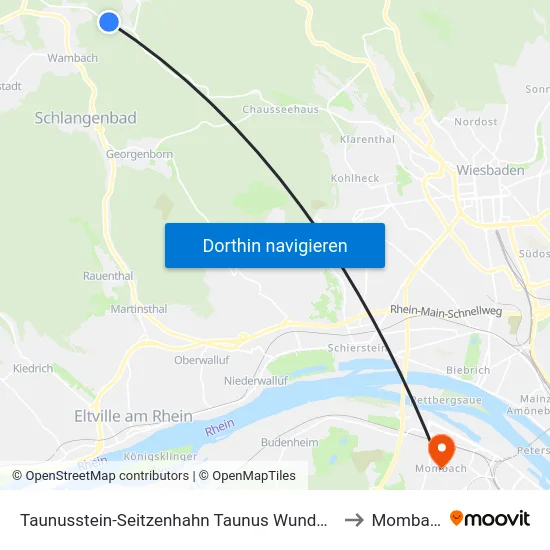 Taunusstein-Seitzenhahn Taunus Wunderland to Mombach map