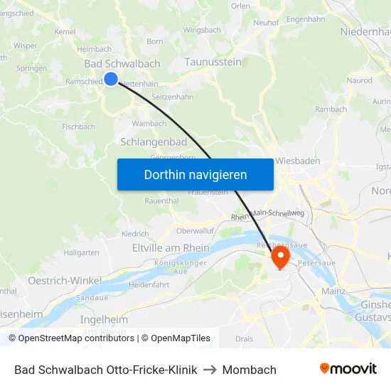 Bad Schwalbach Otto-Fricke-Klinik to Mombach map