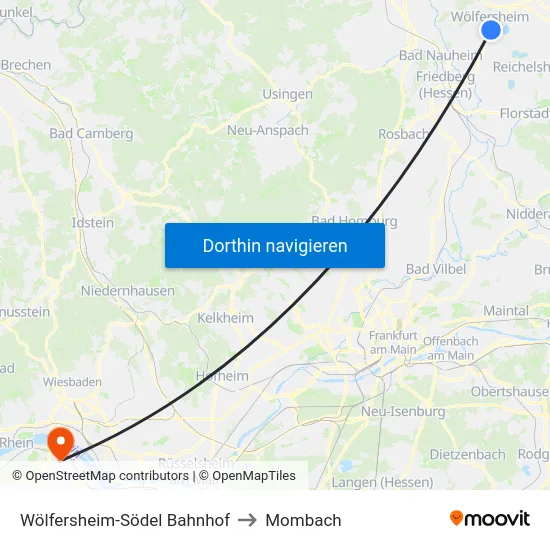 Wölfersheim-Södel Bahnhof to Mombach map