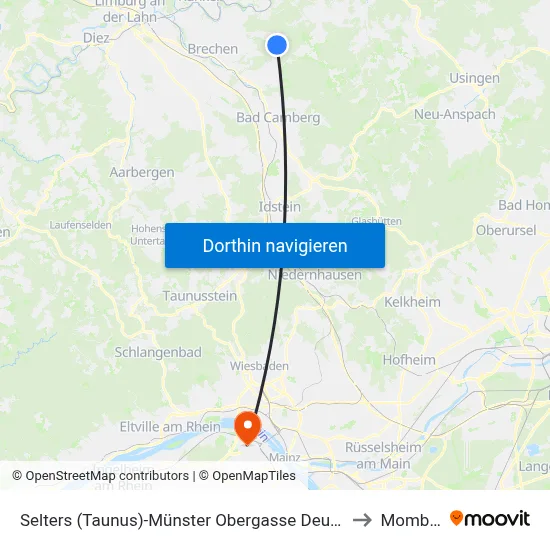 Selters (Taunus)-Münster Obergasse Deutsches Haus to Mombach map
