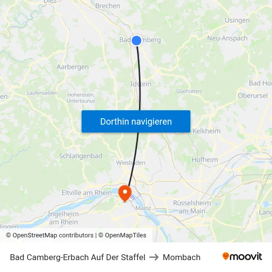 Bad Camberg-Erbach Auf Der Staffel to Mombach map