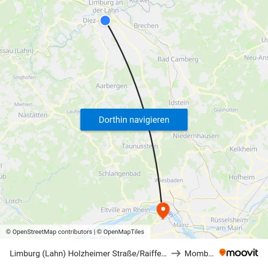 Limburg (Lahn) Holzheimer Straße/Raiffeisenstraße to Mombach map