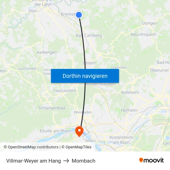 Villmar-Weyer am Hang to Mombach map