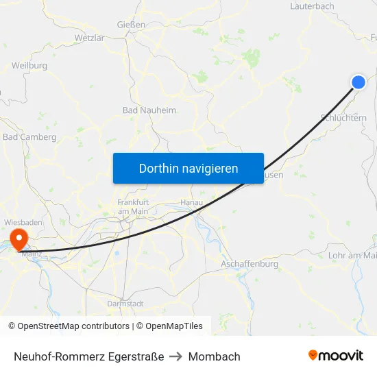 Neuhof-Rommerz Egerstraße to Mombach map