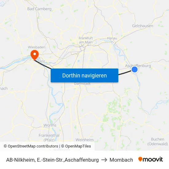 AB-Nilkheim, E.-Stein-Str.,Aschaffenburg to Mombach map