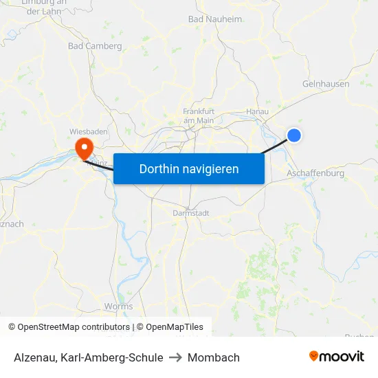 Alzenau, Karl-Amberg-Schule to Mombach map