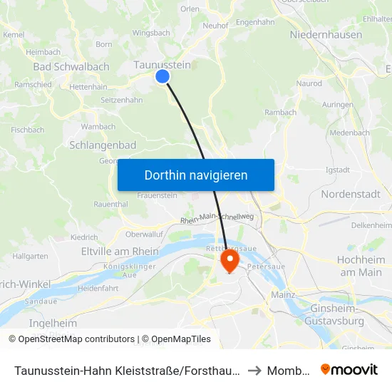 Taunusstein-Hahn Kleiststraße/Forsthausstraße to Mombach map
