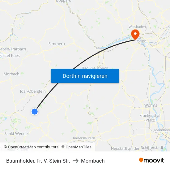 Baumholder, Fr.-V.-Stein-Str. to Mombach map