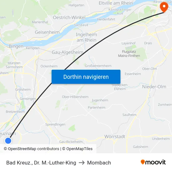 Bad Kreuz., Dr. M.-Luther-King to Mombach map