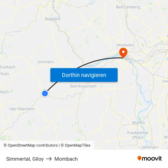 Simmertal, Giloy to Mombach map
