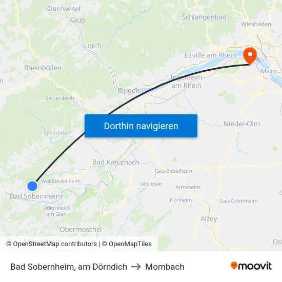 Bad Sobernheim, am Dörndich to Mombach map