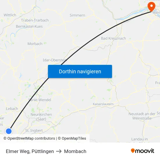 Elmer Weg, Püttlingen to Mombach map