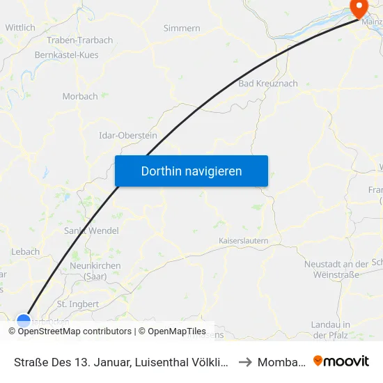 Straße Des 13. Januar, Luisenthal Völklingen to Mombach map