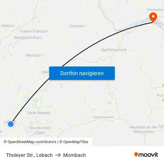 Tholeyer Str., Lebach to Mombach map