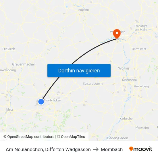 Am Neuländchen, Differten Wadgassen to Mombach map