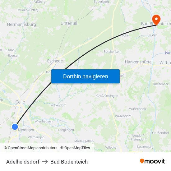 Adelheidsdorf to Bad Bodenteich map