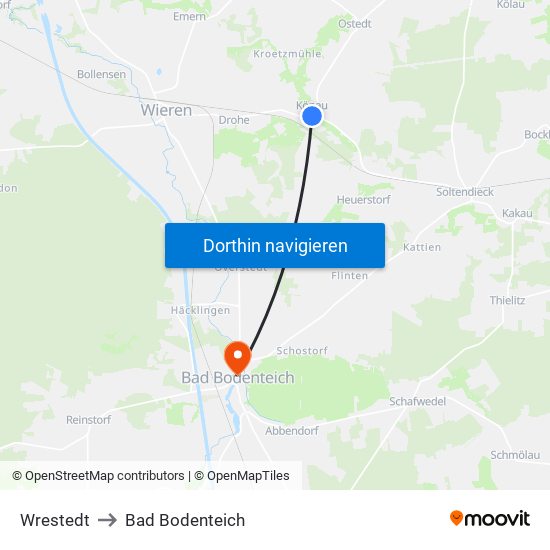 Wrestedt to Bad Bodenteich map