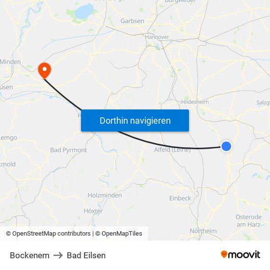 Bockenem to Bad Eilsen map