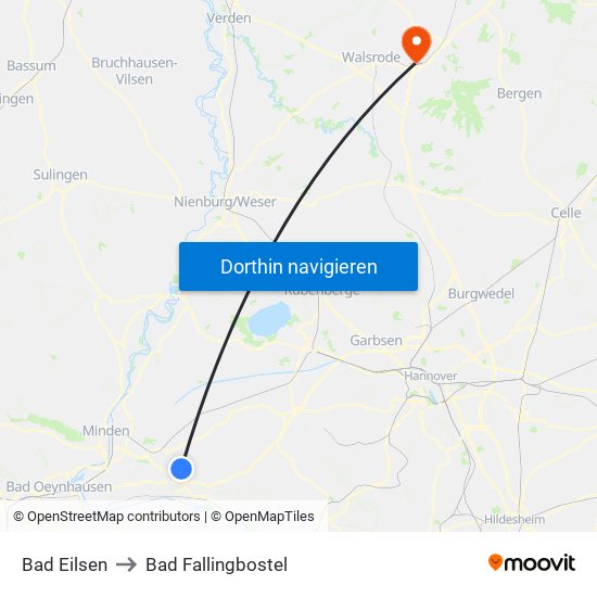 Bad Eilsen to Bad Fallingbostel map