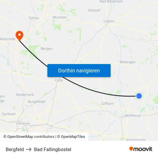 Bergfeld to Bad Fallingbostel map