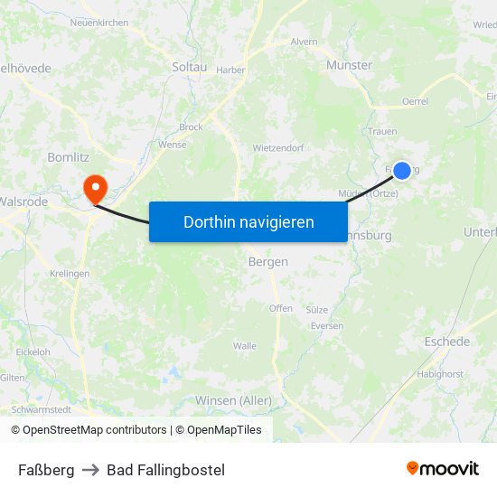 Faßberg to Bad Fallingbostel map