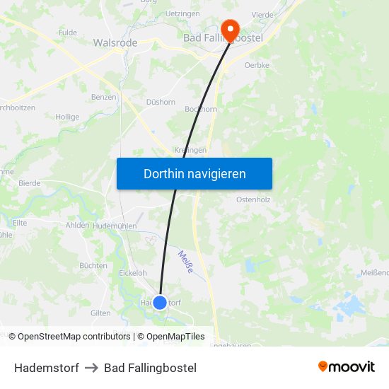 Hademstorf to Bad Fallingbostel map