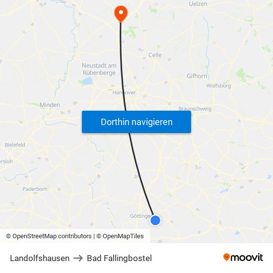 Landolfshausen to Bad Fallingbostel map