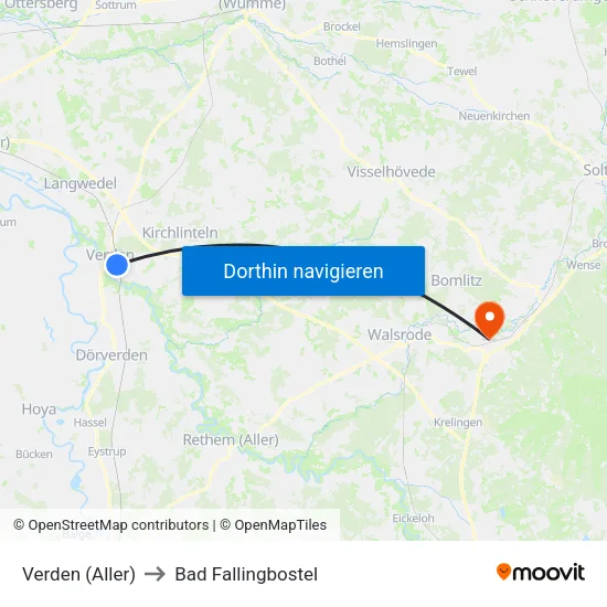 Verden (Aller) to Bad Fallingbostel map