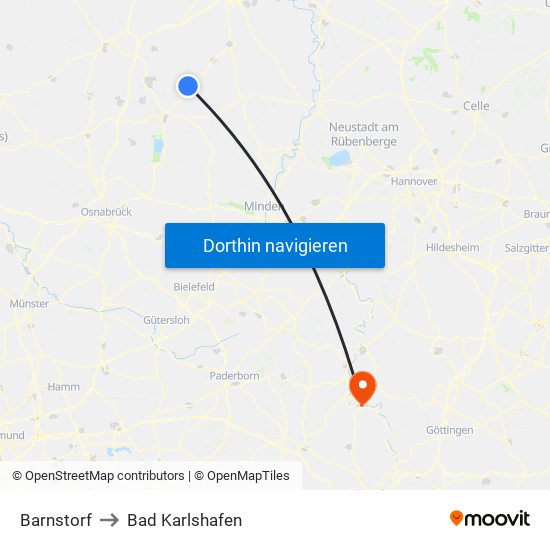 Barnstorf to Bad Karlshafen map