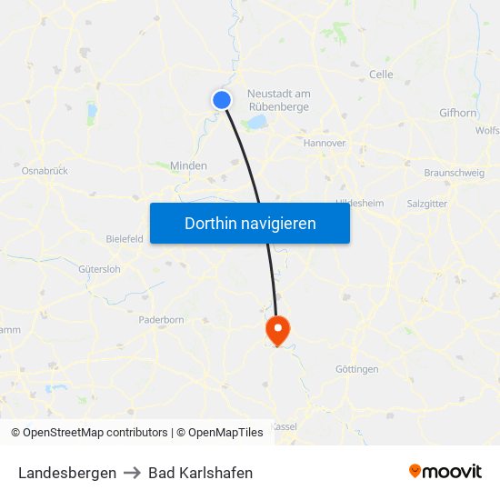 Landesbergen to Bad Karlshafen map