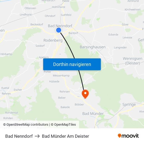 Bad Nenndorf to Bad Münder Am Deister map