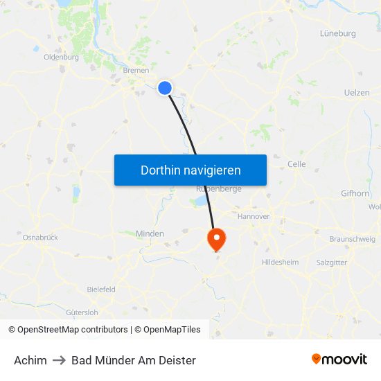 Achim to Bad Münder Am Deister map