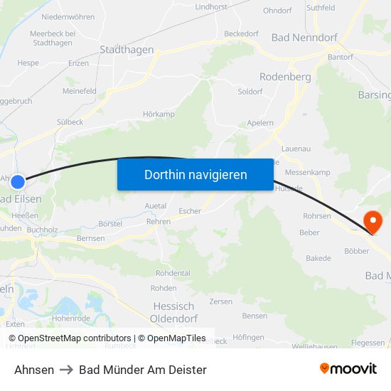 Ahnsen to Bad Münder Am Deister map