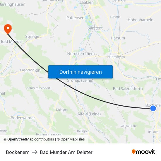 Bockenem to Bad Münder Am Deister map