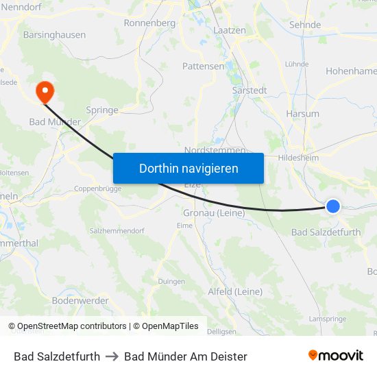 Bad Salzdetfurth to Bad Münder Am Deister map