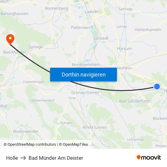 Holle to Bad Münder Am Deister map