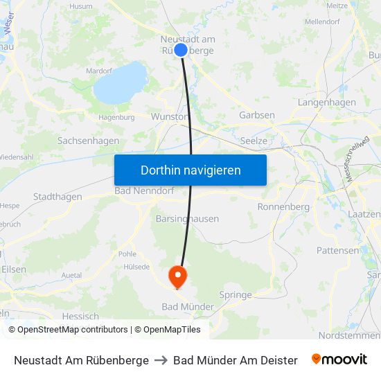 Neustadt Am Rübenberge to Bad Münder Am Deister map